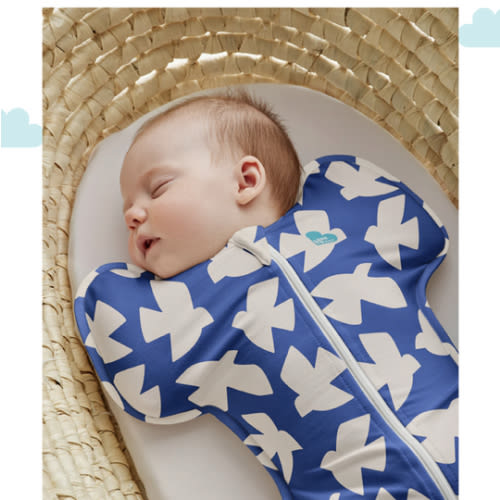 Swaddle Up™ 1.0 TOG Cotton Cobalt Paperbirds