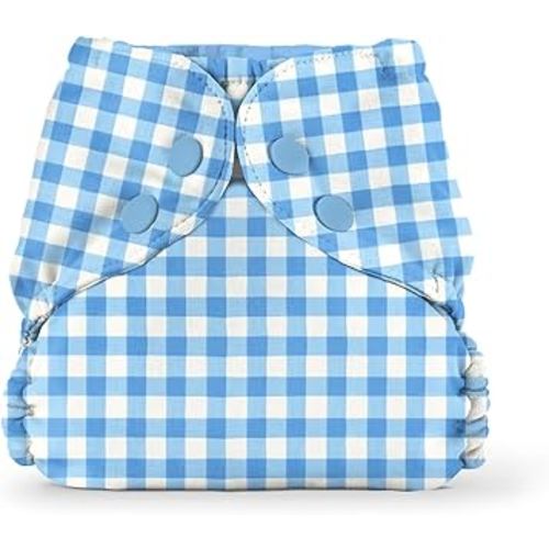 Esembly Cloth Diaper Outer - Waterproof Cloth Cover and Reusable Swim Diaper, Breathable Layer Over Absorbent Inner for Blowout-Proof Diapering - Size 1 (7-17 lbs), Gingham