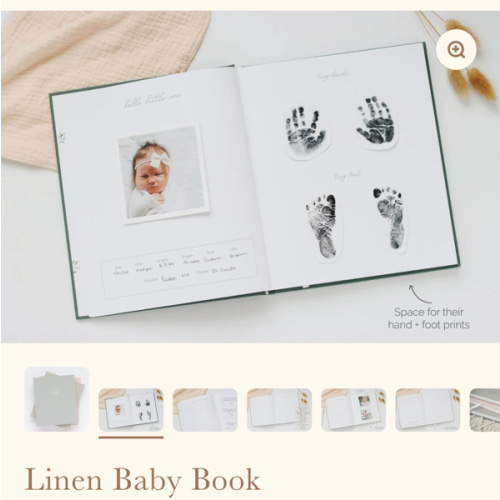 Linen Baby Book - Oat