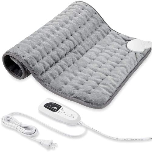 Heating Pad, Electric Heating Pad for Dry & Moist Heat, Electric Heat Pad with Multiple Temp & Timer Settings, Auto Off.(Light Gray, 24"X20")