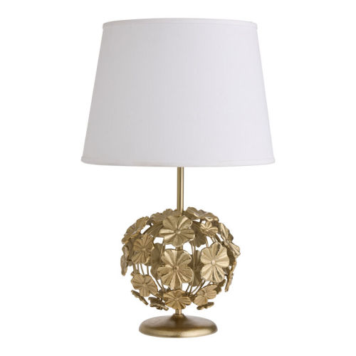 Fleur Antique Brass Floral Sphere Table Lamp Base
