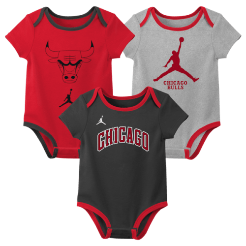 Chicago Bulls Jordan Brand Newborn & Infant Statement Edition Three-Pack Bodysuit Set