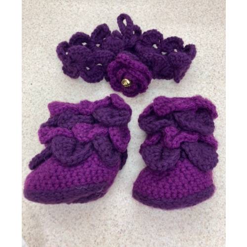 Crochet Dragon Scale Baby Booties