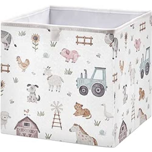 Amazon.com: Rectangular Storage Bin Farm House Animals Foldable Storage Basket Toy Storage Box for Home Organizing Shelf Closet Bins, 15.8 x 10.6 x 7-Inch : Home & Kitchen