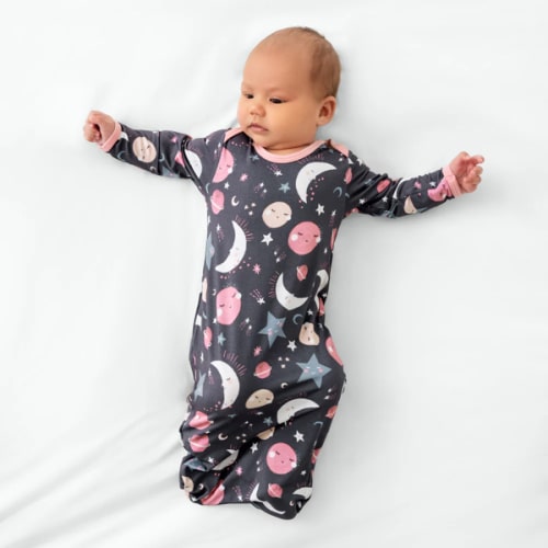 Pink To the Moon & Back Infant Gown - Little Sleepies