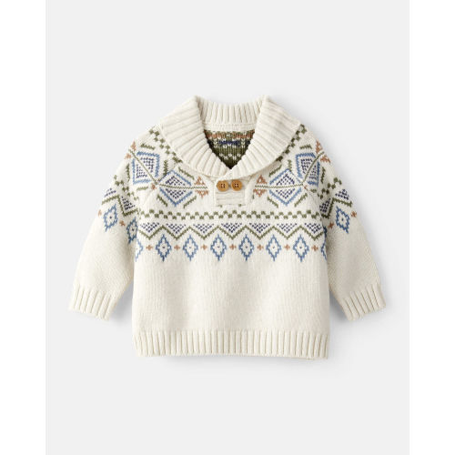 Baby Boy Fair Isle Sweater - Cream - OshKosh | Carter's