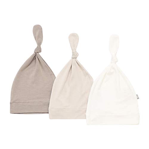 KYTE BABY Bamboo Baby Beanie Hats - Super Soft Knotted Caps Available in Pattern and Solid Colors - 3 Pack