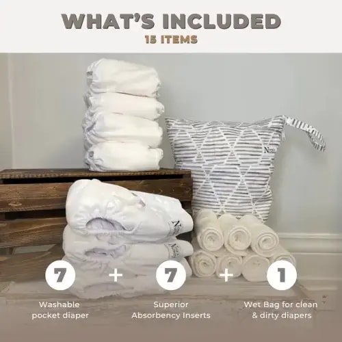 Winter White - 7 Pack cloth diapers