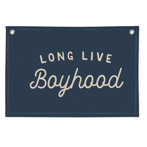 Navy Blue Decor Long Live Boyhood Banner Boy Room Decor, Banner Flag Nursery ...