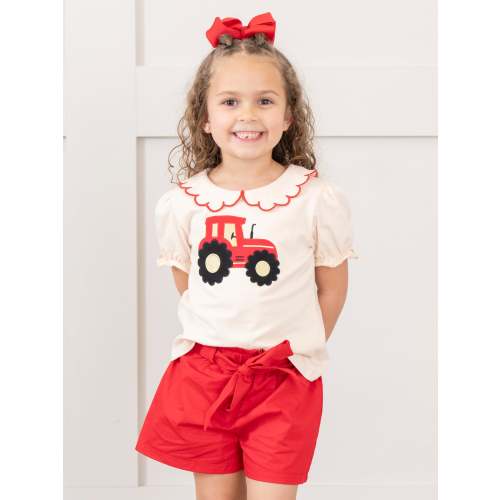 Embroidered Red Tractor Outfit