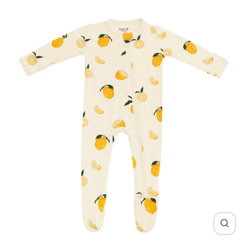 Zippered Footie in Lemon