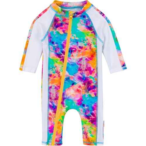 SwimZip Girls' Long-Sleeve UPF 50+ Swimsuit for Baby, Toddler, & Little Girls