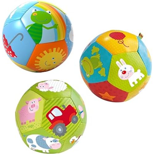 HABA Soft Baby Ball Tummy Time & Sensory Play - 4.5" Infant Play Ball Ideal for Crawling, for Babies 6 Months & Up