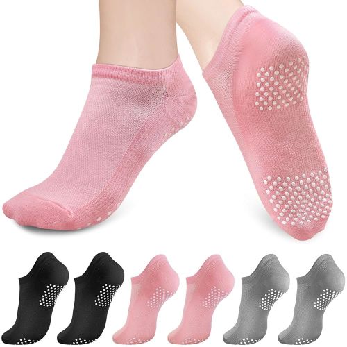 Pilates Grip Socks for Women: 6 Pairs Non Slip Yoga Socks for Workout Hospital House