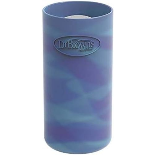 Dr. Brown's Natural Flow Options+ Glass Baby Bottle Sleeves,100% Silicone,8 oz,Narrow,Glow in the Dark