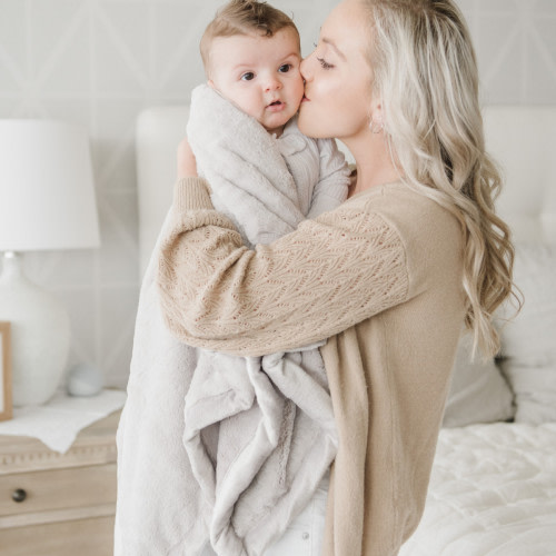 Lush Receiving Blanket - Feather gRAY