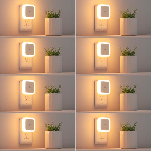 Sujeet Night Light, Night Lights Plug into Wall 8-Pack, Nightlight Plug in Night Light, Dusk to Dawn Night Lamp Led Night Light for Kids Bedroom, Bathroom, Hallway Warm White