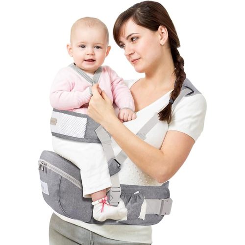 Baby Hip Seat Carrier, Ergonomic Waist Stool for Child Infant with Adjustable Strap Pocket Soft Base, Baby Hip Carrier for Newborns & Toddlers