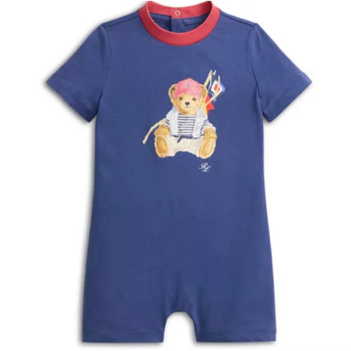 Boys' Polo Bear Cotton Jersey Shortall - Baby