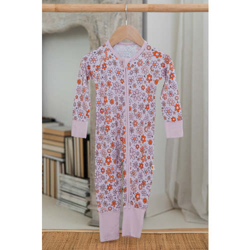 Zippered Romper in Flower Power