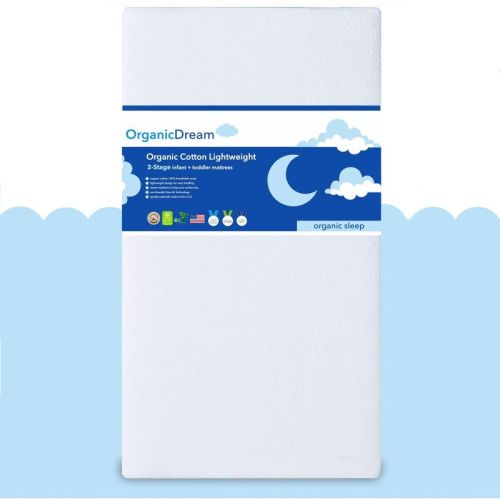 Organic Dream Certified Organic Cotton Lightweight 2-Stage Crib & Toddler Mattress