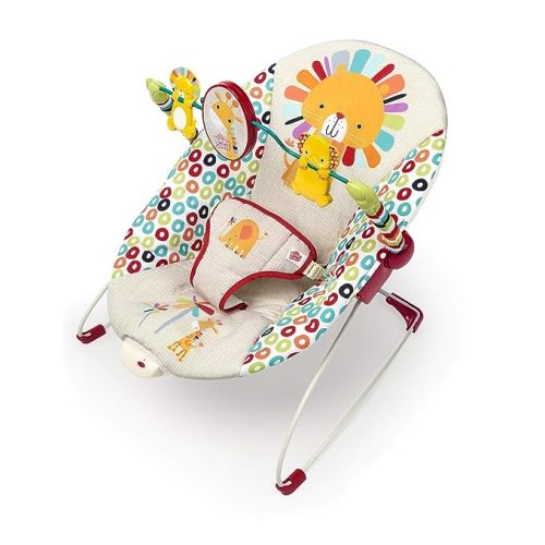 Bright Starts Portable Baby Bouncer Soothing Vibrations Infant Seat with Removable-Toy-Bar, 0-6 Months 6-20 lbs (Playful Pinwheels)
