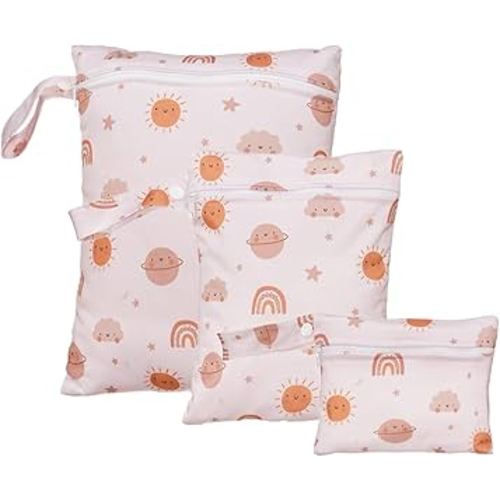 3 Set Wet Bag Storage Bag Zipper Waterproof Washable Travel Bags, Beach, Pool, Gym Bag for Cloth Diaper, Swimsuits & Wet Clothes(EF612)