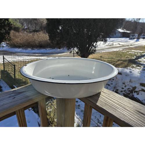 Vintage Enamelware Wash Basin / Baby Bathtub