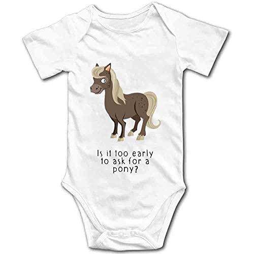 YCICIVDee is It Too Early. Baby Pony Horse Rider Funny Joke New Baby Girl Present Short Sleeve 0-24 Months White