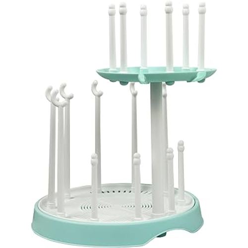 Baby Bottle Drying Rack,Double-Layer Bottle Drying Rack,Hold Up to 16 Baby Bottles,Suitable for Indoor,Kitchen,Living Room(Quiet Blue)