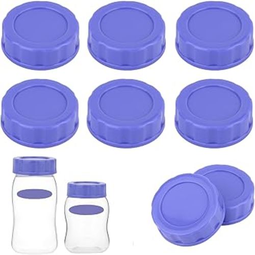 6pcs Baby Bottle Caps Compatible with Pigeon & Lansinoh Bottles, Travel and Storage Bottle Lids Replacement (Purple)