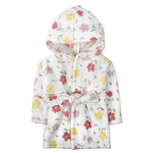 Baby and Infant Bath Robe with Hood and Baby Beach Cover Up for Boys and Girls 0-9 Months (Floral Frenzy)