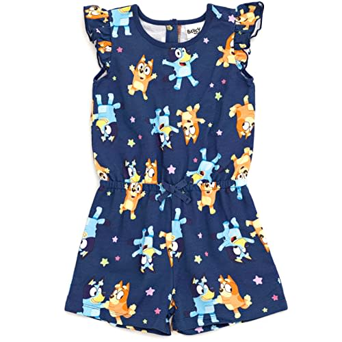 Bluey French Terry Sleeveless Romper Infant to Big Kid Sizes (12-18 Months - 10-12)