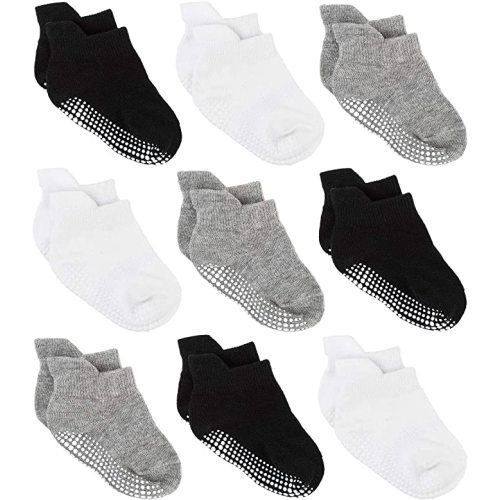 Amazon.com: Zaples Baby Non Slip Grip Ankle Socks with Non Skid Soles for Infants Toddlers Kids Boys Girls: Clothing, Shoes & Jewelry