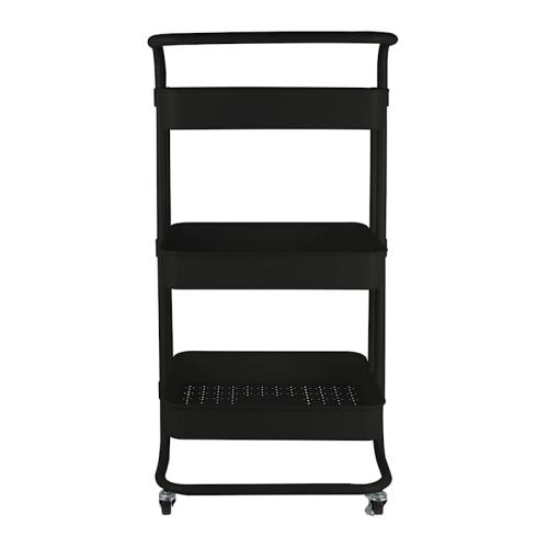 3-Tier Rolling Storage Cart, Black