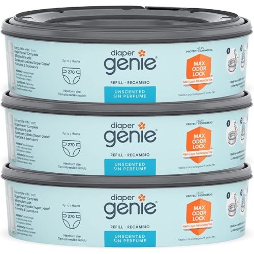 Diaper Genie Bags Refills 270 Count (Pack of 3) with Max Odor Lock | Holds Up to 810 Newborn Diapers