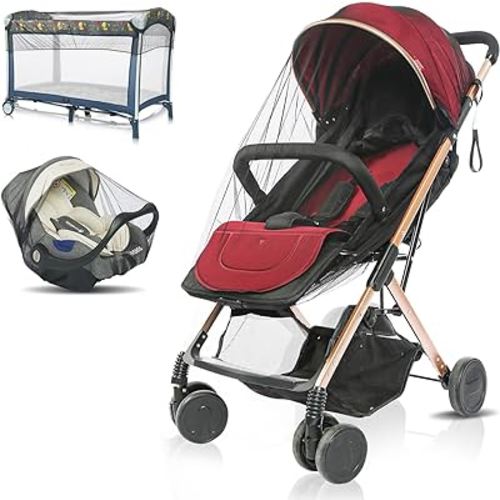 Mosquito Net, Baby Net for Stroller, Visible Breathable Mesh Strollers Cover Bug Netting for Bassinet, Pack N Play,Car Seat, Camping Travel Gear (Black)