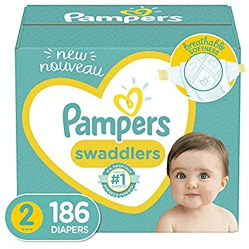 Baby Diapers Size 2, 186 Count - Pampers Swaddlers, ONE MONTH SUPPLY (Packaging May Vary)