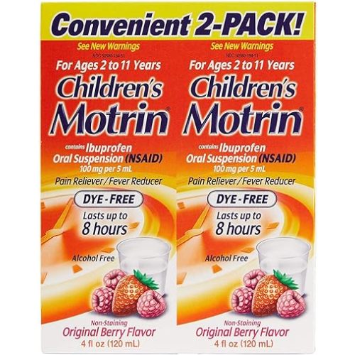 Motrin Children's Ibuprofen Oral Suspension Original Berry Flavor - 4 oz, Pack of 2