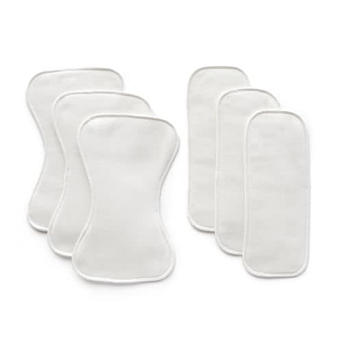 Esembly Overnighters Hemp Liner Inserts, Size 1 (Set) | Ultra-Absorbent Nighttime Liners with Moisture Wicking Fleece for Heavy Wetters, Includes 2 Liners - 1 Contour & 1 Booster