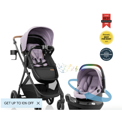 Shyft Intuiti+ Travel System featuring Revolve180 LiteMax™ NXT Rotating Infant Car Seat with SensorySoothe