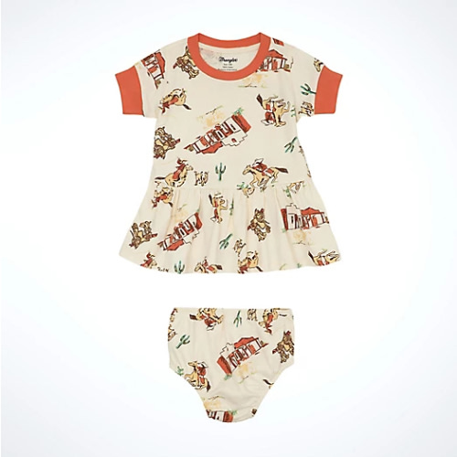 Little Girl's Western Print Drop Waist Dress | GIRLS | Wrangler®