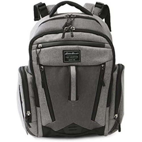 Eddie Bauer Traverse Backpack Diaper Bag with Insulated Pockets & Changing Pad, Gray