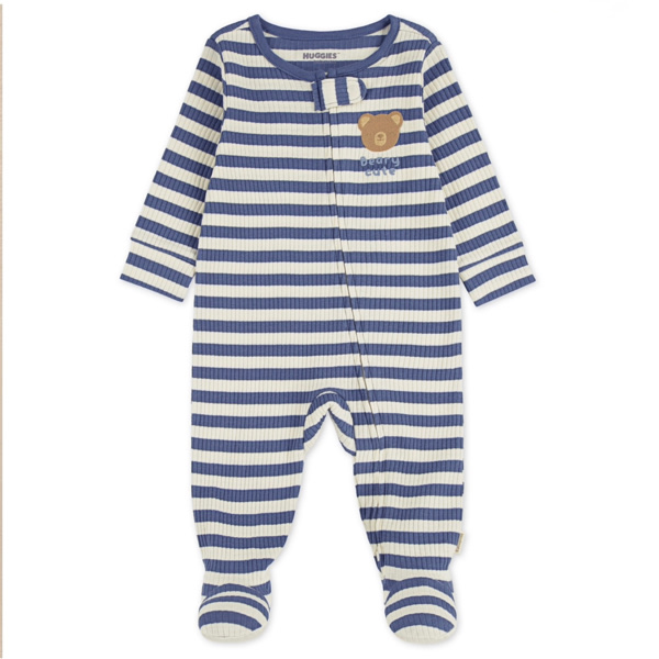 Huggies Striped Footed Coverall