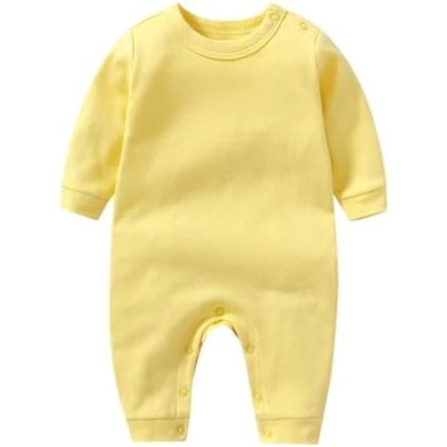 Unisex Baby Onesie, Long Sleeve 100% Cotton Baby Clothes, Baby Footless Jumpsuit