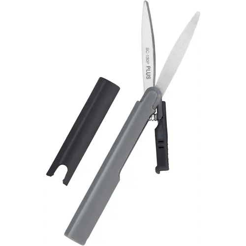 Plus Pen Style Non-Stick Compact TSA Twiggy Scissors with Cover, Charcoal