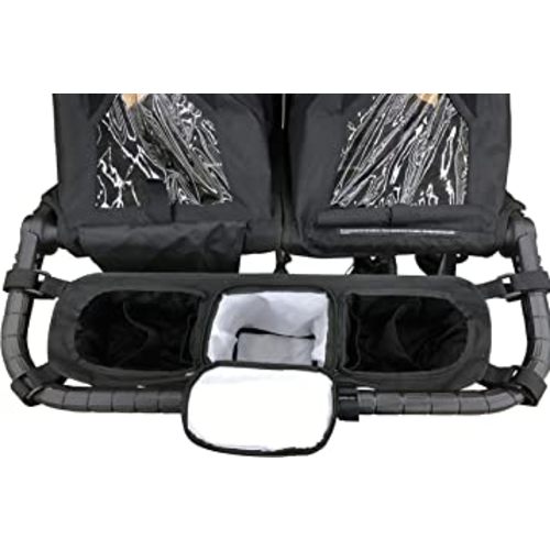 Double Stroller Organizer for Bob Duallie and Baby Jogger City Mini GT Black