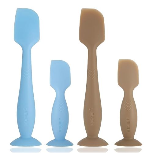 Baby Diaper Cream Spatula, BEMEI 4 pack Baby Butt Paste Spatula, Diaper Cream Applicator for Newborn Babies-Baby Necessities - Suitable for Aquaphor, Desitin - blue+brown