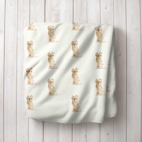 Watercolor Golden Retriever Minky Fleece Blanket, Golden Retriever, Golden Retriever Baby Blanket, Mom Gift, New Puppy Gift, Blankets
