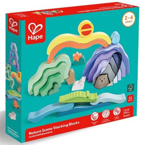 Hape: Nature Scene Stacking Blocks - Wooden Nesting Toy, 2+